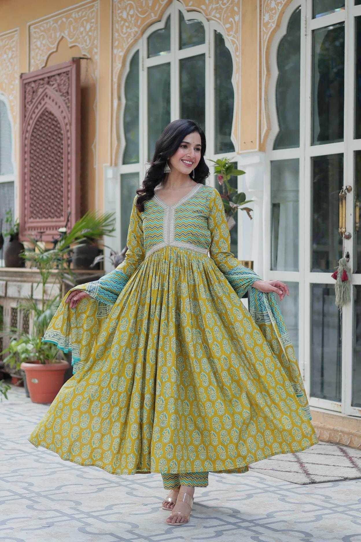 Cotton Long Gown With Pant for Stylish Comfort Wear - MYLUXURY LANE ENTERPRISE